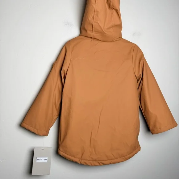 NWT Hunter Toddler Rain Jacket Size 3T Light Brown Fleece Lined Hooded Coat Tan - Picture 4 of 7